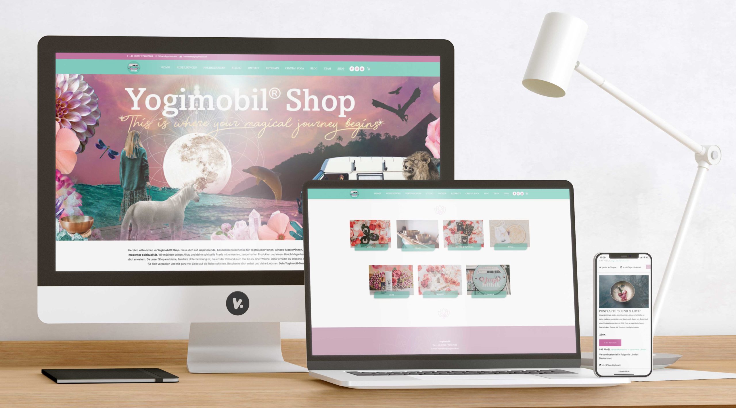 Jimdo Online Shop – Darstellung auf einem Computerbildschirm